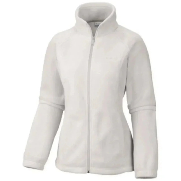 Columbia Sportswear Fleece Full Zip Up Jacket White Plush Pearl Size L - Picture 2 of 14